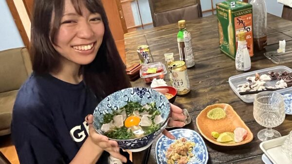 一人旅の女性同士で意気投合！式根島の美味しいお魚と月食温泉