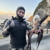 常連モリ突き師が、式根の海で大ダコと石鯛・イシガキダイを突きまくる！