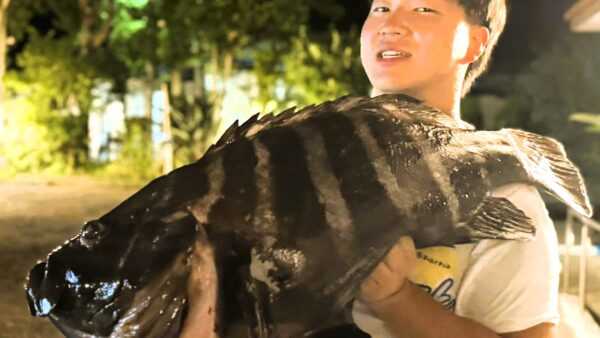 ［式根島釣果］ヒデ君大金星！憧れの巨大マハタ11.9㎏をジギングで見事キャッチ！